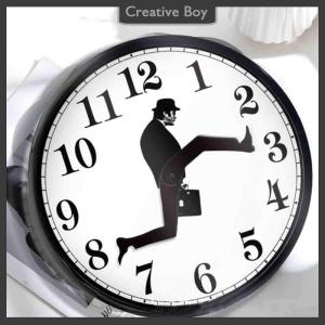 [Creative] Hài Hước đi Bộ đồng hồ treo tường cổ điển đồng hồ vui đi bộ im lặng câm Đồng hồ nhà dector