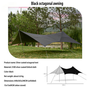 (6.5m x 5.6m) Flysheet Lightweight Fly Sheet With Silver Coating Shelter Waterproof Camping Tarp Tent