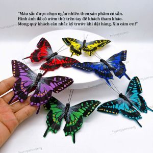TT746 -mô hình bướm màu DIY trang trí tết nhánh cây tiểu cảnh bonsai cây để bàn size cánh rộng 10cm - nhớ xem mô tả