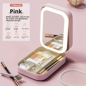 【Ready Stock】LED Lighted Makeup Mirror Portable PU Leather Cosmetic Case Beauty Kit Storage Professional