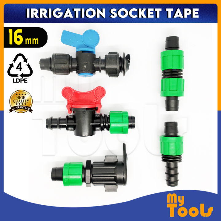 Irrigation Drip Tape Connector To 16mm Pe Pipe Hose Lock Nut Connector