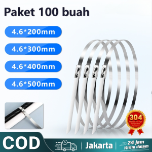 (100 Pcs ) Kabel Ties Stainless Tali Besi Anti Karat 304 / Cable Ties ikat besi Kabel Tis Steel Metal Tie lock / Klem Pengikat Pipa Knalpot