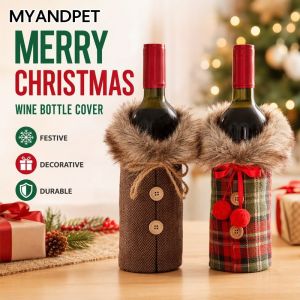 Christmas Wine Bottle Cover Merry Christmas Home Decor 2025 Xmas Ornament Gift Navidad Noel Natal New Year 2026