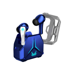 MELODEE ใหม่บลูทูธ 5.3 หูฟังหูฟังสำหรับเล่นเกม Low Latency หูฟังไร้สายพร้อมไมโครโฟนไฮไฟสเตอริโอตำแหน่ง Mecha สไตล์กล่องโลหะ