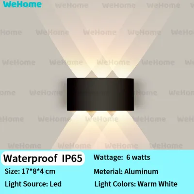 WeHome LED Wall Light Outdoor Waterproof 3000K Nordic Modern Indoor Outdoor Lamp for Balcony Garden Bedroom
