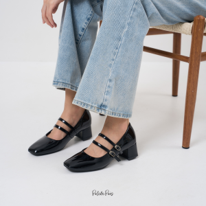 NEW!! ไซซ์ปกติ** Palette Pairs | Maryjane Pumps รองเท้าแมรี่เจน ส้นสูง 2 นิ้ว สายคาด 2 เส้น