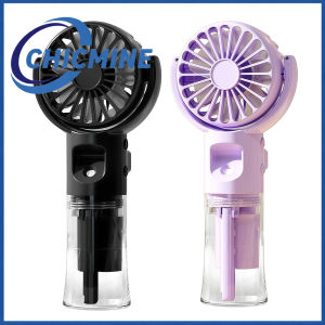 Chicmine 2Pcs Portable Misting Fan 4 Speed USB Rechargeable Handheld Spray Cooler Lightweight Personal Cooling Fan with Humidifier for Travel Office