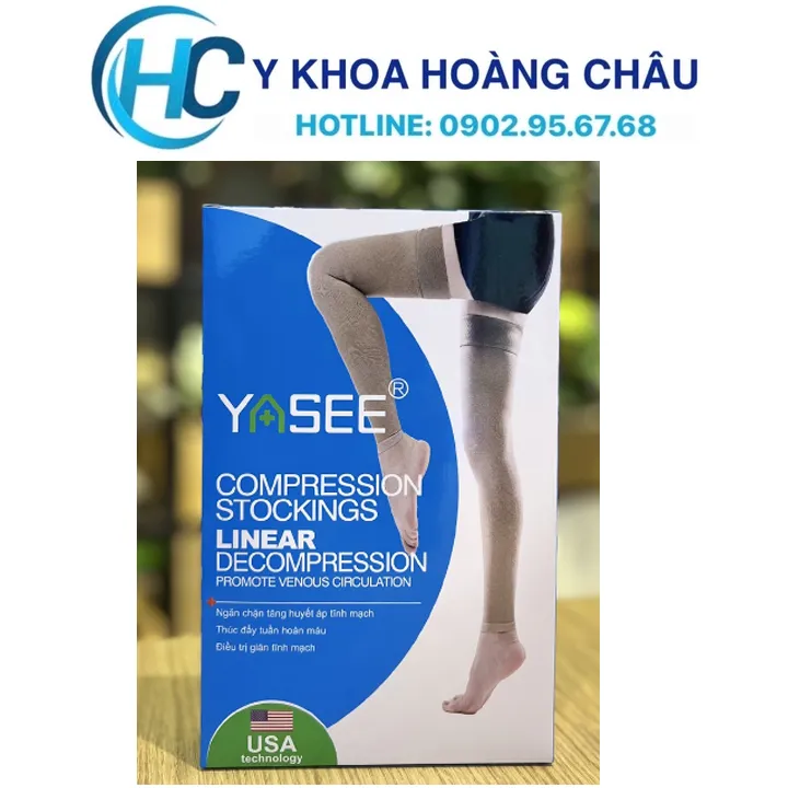 Vớ y khoa Đùi Không Bàn Chân - Suy Giãn Tĩnh Mạch Yasee - Tất y khoa giãn tĩnh mạch (1 đôi) vớ y tế