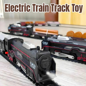 Mini Simulation Electric Rail Train Set Retro Classical Train Toys DIY Track Splicing Mainan Budak