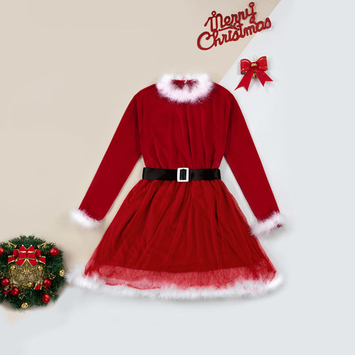 Cho Thuê Váy Ngắn Noel Cổ Yếm Nơ Ngực Đỏ | Tiệm Nhà Bông