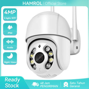 Hamrol Kamera Pengawas IP PTZ 4MP dengan Deteksi Gerakan dan Audio Dua Arah Tahan Air IP66 Night Vision dan Zoom 5X - Keamanan Luar Ruangan