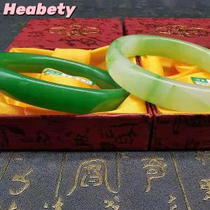 Heabety Real Jadeite Natural Ice Green Jade Bangle Luxury Bracelet For Women Gifts Girlfriend