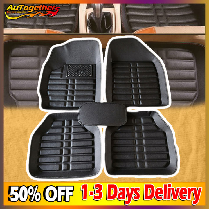 5 pcs/ set universal car auto floor mats floor liner pu leather carpet