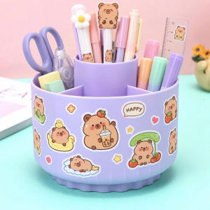 Ống đựng bút 5 ngăn Capybara xoay 360 độ LILA OCA36024