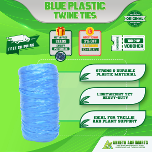 6 PLY PLASTIC TWINE TIES FOR TRELLIS AND HOLDING PLANTS / GARDEN ACCESSORIES (1 ROLL) BLUE