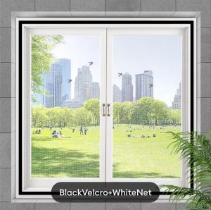 FurnishNest🔥Window Screen Net Anti-Mosquito Window Net Self-Adhesive Window Screen Netting Nylon Mesh Curtain with Magic Velcro Tape#SC