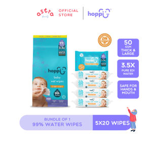 Hoppi 20 Sheets 5-In-1 Bundle Pack Baby Wet Wipes