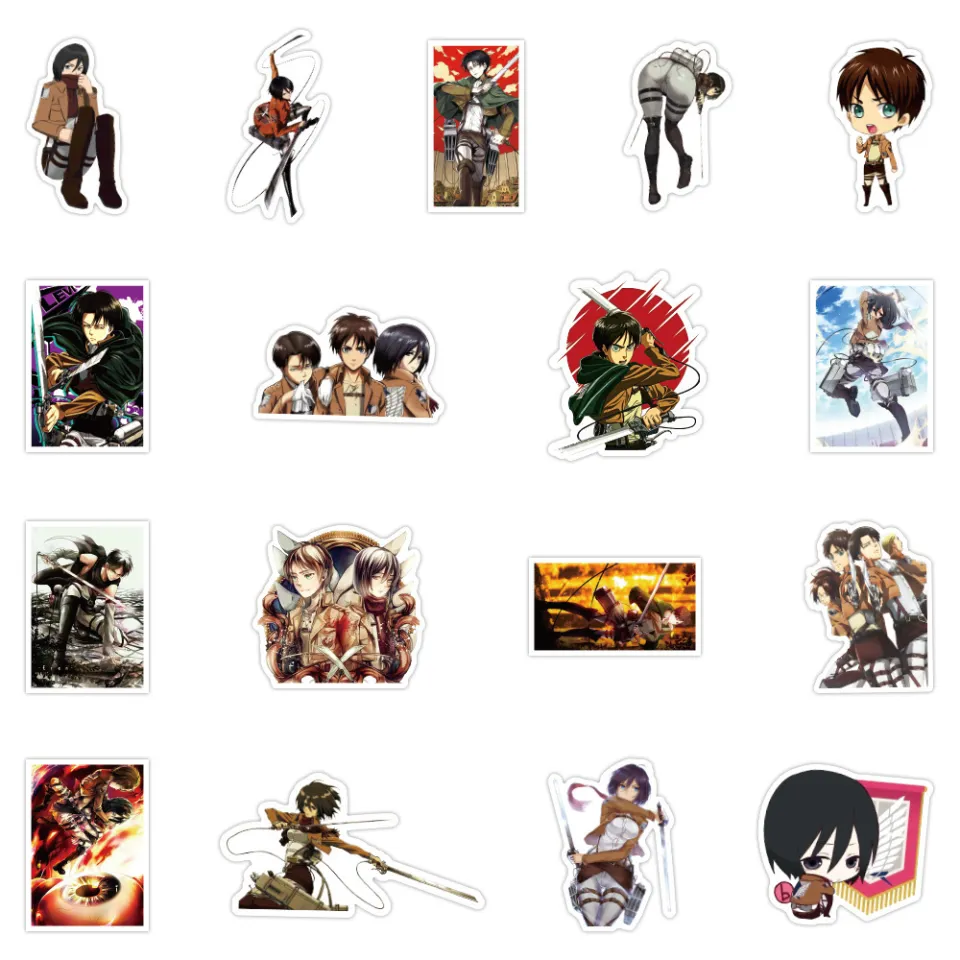 50Pcs Attack on Titan Sticker Anime Icon Animal Stickers Gifts For Children  to Laptop Suitcas Bicycle Car Phone PVC Sticker | Lazada