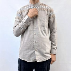 CHIGIN STORE Baju Koko Pria Kemeja Kemko Lengan Panjang Atasan Fashion Kerah Sanghai Terbaru