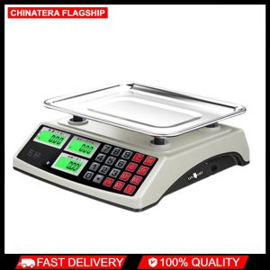 40kg/1g Price Computing Scale with Stainless Steel Plate Commercial Price Scale Food Produce Scale for Farmers Market Meat Shop