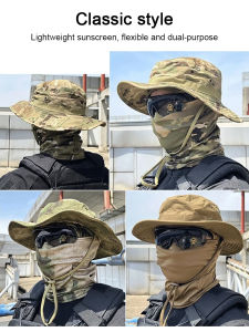 Outdoor Hiking Sun Hat Detachable Set Camouflage