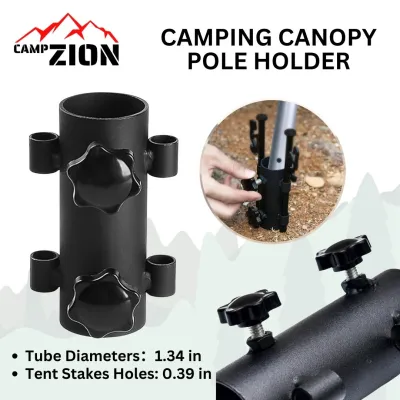 Camping Canopy Pole Holder Adjustable Heavy Duty Tent Tarp Poles Support Windproof Shade Tube Awning