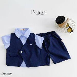 Set gile công tử hàn quốc túi khăn cho bé trai thôi nôi sinh nhật đi tiệc 1đến 7 tuổi BERNIE 0424B32