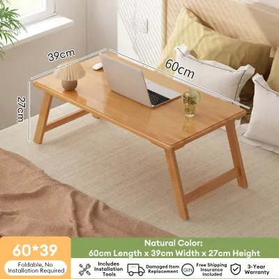 AF HOME Bed Table Foldable Table Bamboo Laptop Desk Small Table Study Table 70/80CM Japanese Table