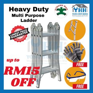 💥READY STOCK💥 Strongman 8~24 steps Heavy Duty Aluminium Ladder / Multipurpose Folding Ladder / Aluminium Tangga Lipat [ 8 Feet 12 Feet 16 Feet 20 Feet 24 Feet ]