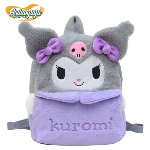 AODUOYAYA Kuromi Plush Backpacks For Girls And Women My Melody Cinnamoroll Bag Cartoon School Bag Plush Shoulder Bag