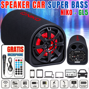 ( Free Mic Kabel ) Niko Gl5 Subwoofer Car Speaker 5 Inch 30 Watt - Speaker Tabung 5 Inch | Aktif | Salon Bluetooth | Subwoofer Speker Aktif | Subwoofer Mobil | Speaaker Komputer | Speeker Bluetooth Bass | Spiker Laptop - Vas