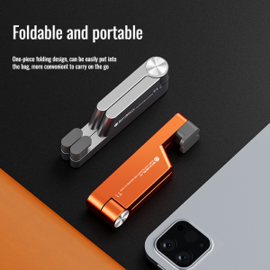 โครงรองรับ โครงสร้างโลหะทั้งหมด ปรับได้ ที่วางโทรศัพท์มือถือ มั่นคงและทนทาน พับ ดูวิดีโอ ดิจิทัล