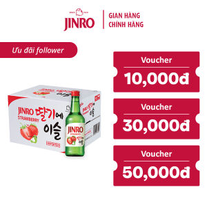 [CHÍNH HÃNG] Soju Hàn Quốc JINRO VỊ DÂU 360ml - Thùng 20 chai