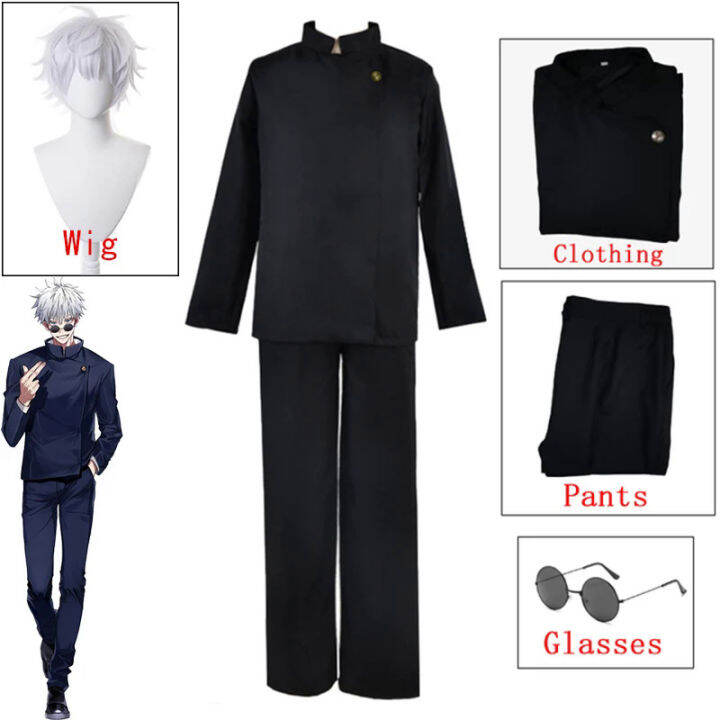 Anime Jujutsu Kaisen Gojo Satoru Cosplay Costume Glasses High School ...