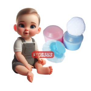 Set Tempat Bedak Bayi Tabur Tempat Bedak Bayi 1 Set Vanvin Baby Powder Free Puff Case-Vegasus Store