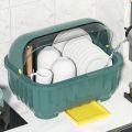 Kệ Úp Bát Chén Đĩa Có Nắp Đậy Cỡ Lớn Tiện Dụng. 