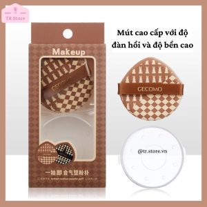Mút tán phấn nền và cushion Gecomo phiên bản caro chess play bàn cờ cao cấp kèm hộp đựng