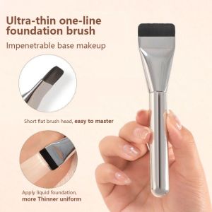 Ultra-Thin Flat Head Foundation Make-Up Brush Professional Lightweight Natural