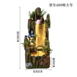High Mountain Water Fountain Fengshui Wheel Humidifier Decoration Office Indoor Living Room Water Curtain Wall Fish Tank Rockery Bonsai