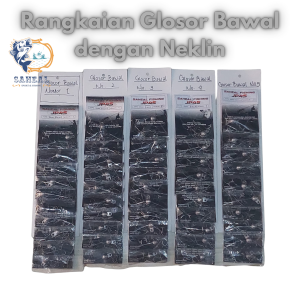 Rangkaian Kail Glosor + Neklin Ikan Bawal JP45 1 Rengceng Senar putih Bening