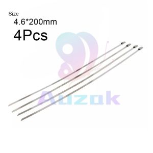 AUK. Metal Cable Zip Ties 201 Stainless Steel Multi-purpose 4.6*200mm 4Pcs/bag