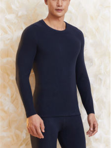 Duck down thermal underwear mens fleece thickened constant temperature close-fitting antibacterial mens long johns set base winter