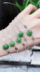 lắc tay nữ bạc mix charm túi tiền ngọc cẩm thạch tự nhiên vip và charm bạc cao cấp vòng tay đá phong thủy trang sức thiết kế đủ hóa đơn thẻ bảo hành