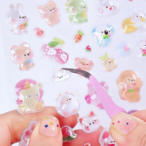 Phim Hoạt Hình 3D Dán Chịu Nước Động Vật miếng dán bướm Cho Kế Hoạch Hộp Bút Chì vỏ điện thoại chai nước Ván Trượt