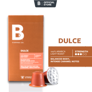 B Coffee Co. Dulce Caramel Macchiato Nespresso Compatible Coffee Capsules 10 Pack
