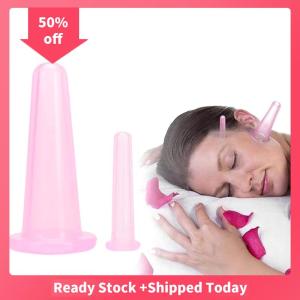 🔥🔥🔥sjqgqx 2Pcs Silicone Cupping Suction Can Vacuum Face Massage Cup Face Leg Arm Relaxation Household Health Care Facial Skin Lifting Tool