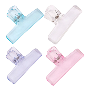 4Pcs Clear Acrylic Paper Clip Acrylic Paper Clamp for Bag Photo File Receipt Drawing Board Kitchen Office Use