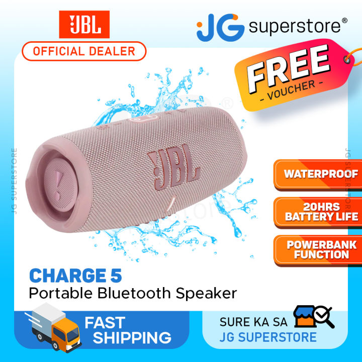 JBL Charge 5 Portable Wireless Bluetooth Speaker with IP67 Waterproof and  Dustproof Rating, Dual Passive Bass Radiators, 20Hrs Battery Life USB Type  C Cable (Black, Blue, Squad, Teal, Red), JG Superstore
