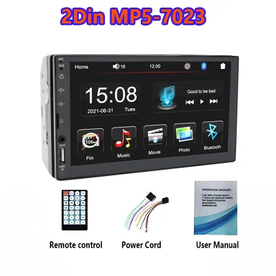 2 Din 7 นิ้วรถวิทยุ 7023/7018/7021 MP5 บลูทู ธ แฮนด์ฟรี FM USB AUX อินพุตหน้าจอสัมผัส ยูเอสบี Mirror-Link รถเครื่องเล่นมัลติมีเดี