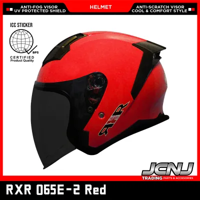 JCNJ MOTORCYCLE Helmet RXR 065E-2 Single Visor Half Face Black lens Half face helmet Sun mirror Sun lens windproof helmet Sun protection hard hat